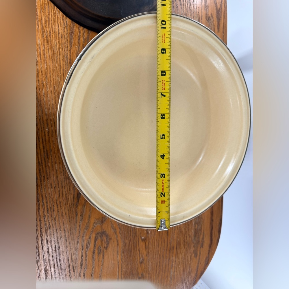 1960’s Pfaltzgraff Copper and Cream Covered baking Dish candle warmer heat - Picture 5 of 10